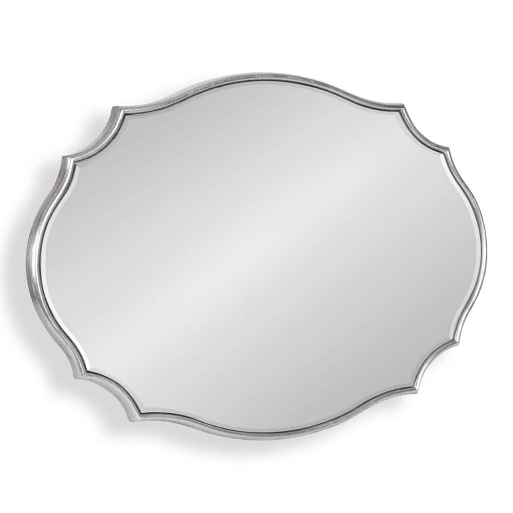 Leanna 18x24 Silver Scalloped Oval Wall Mirror
