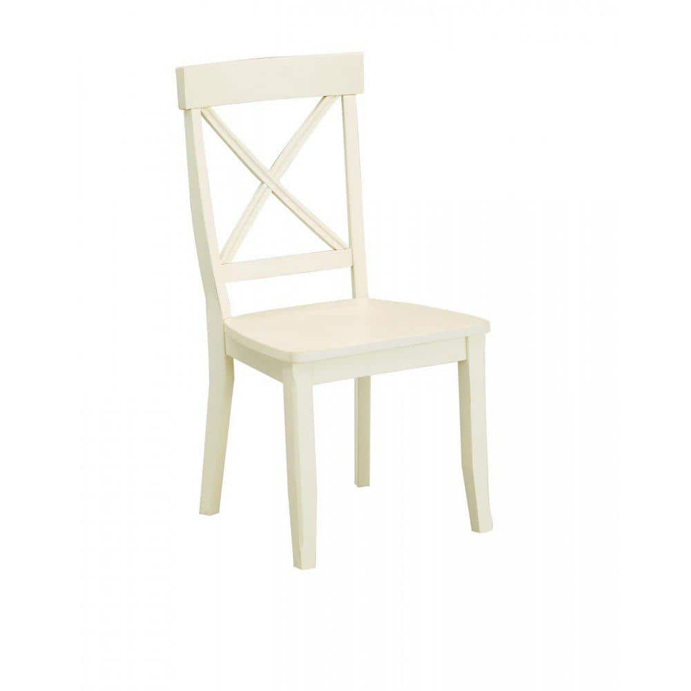 Homestyles Bishop Wood Dining Chair (Set of 2)-Antique White