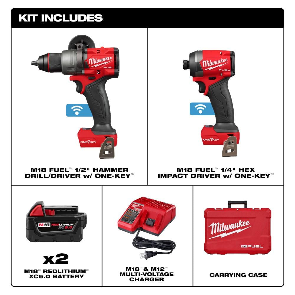 Milwaukee Tool M18 FUEL  2-Tool Combo Kit w/ ONE-KEY