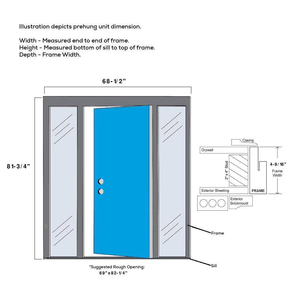 MMI DOOR 81.75'' Glass Fiberglass Front Entry Doors