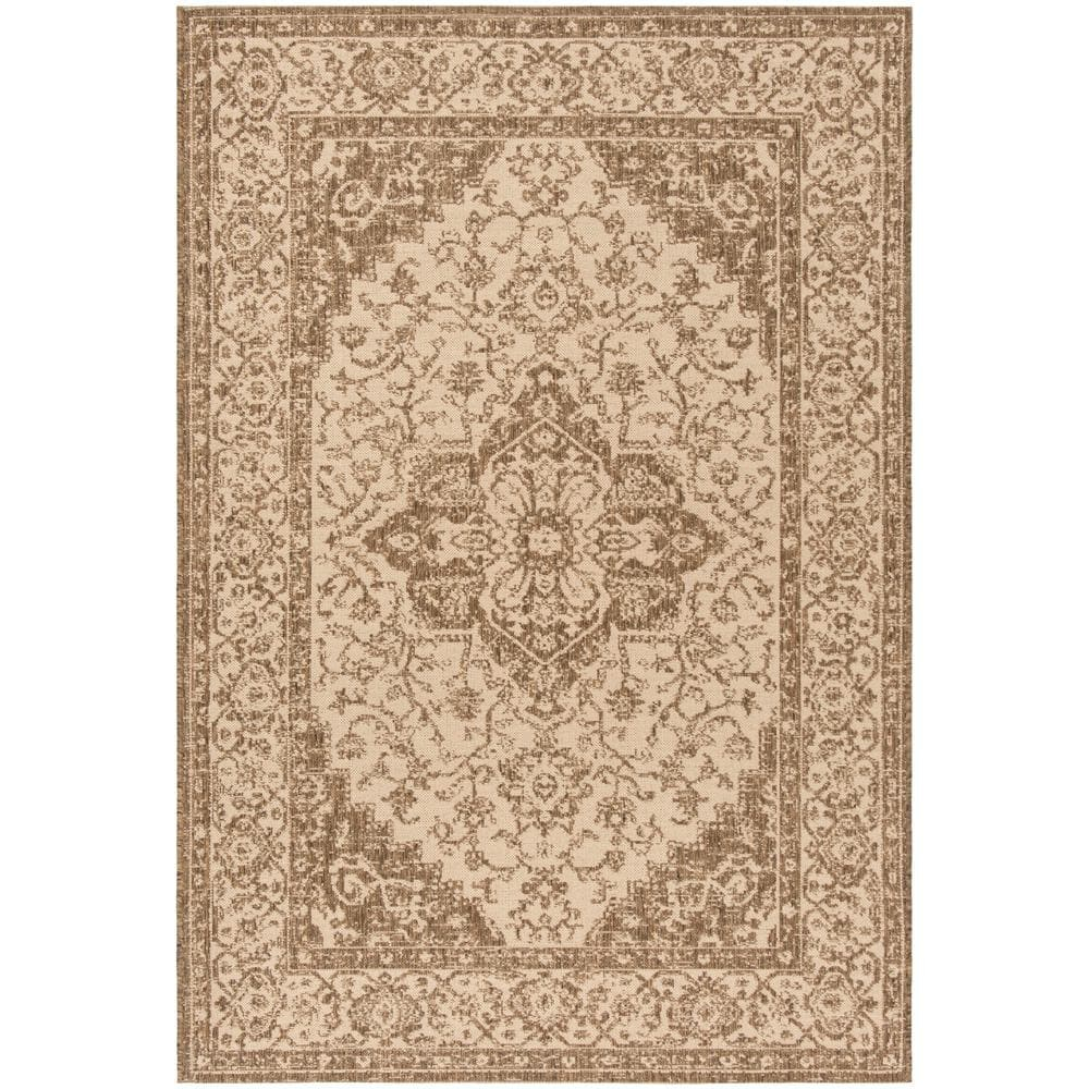 SAFAVIEH Beach House Stanice Medallion Indoor/Outdoor Area Rug, Cream/Beige, 2'2" x 4'