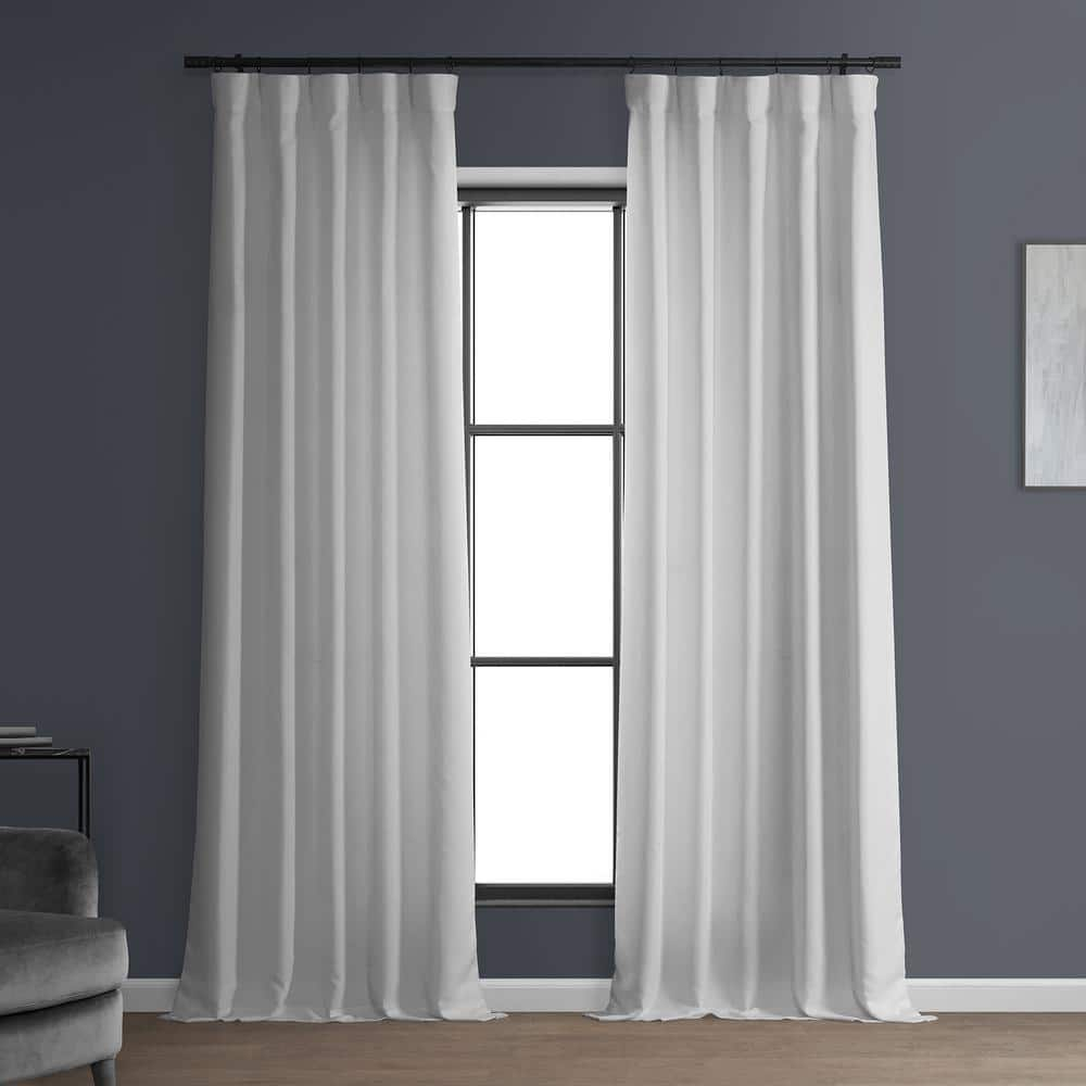 Half Price Drapes Dove White Faux Linen Room Darkening Curtains for Bedroom(1 Panel),50W X 120L