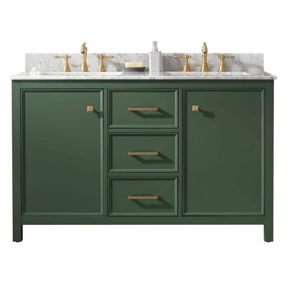 Legion Furniture 54" MDF/Veneer Wood Double Sink Vanity Cabinet - Vogue Green