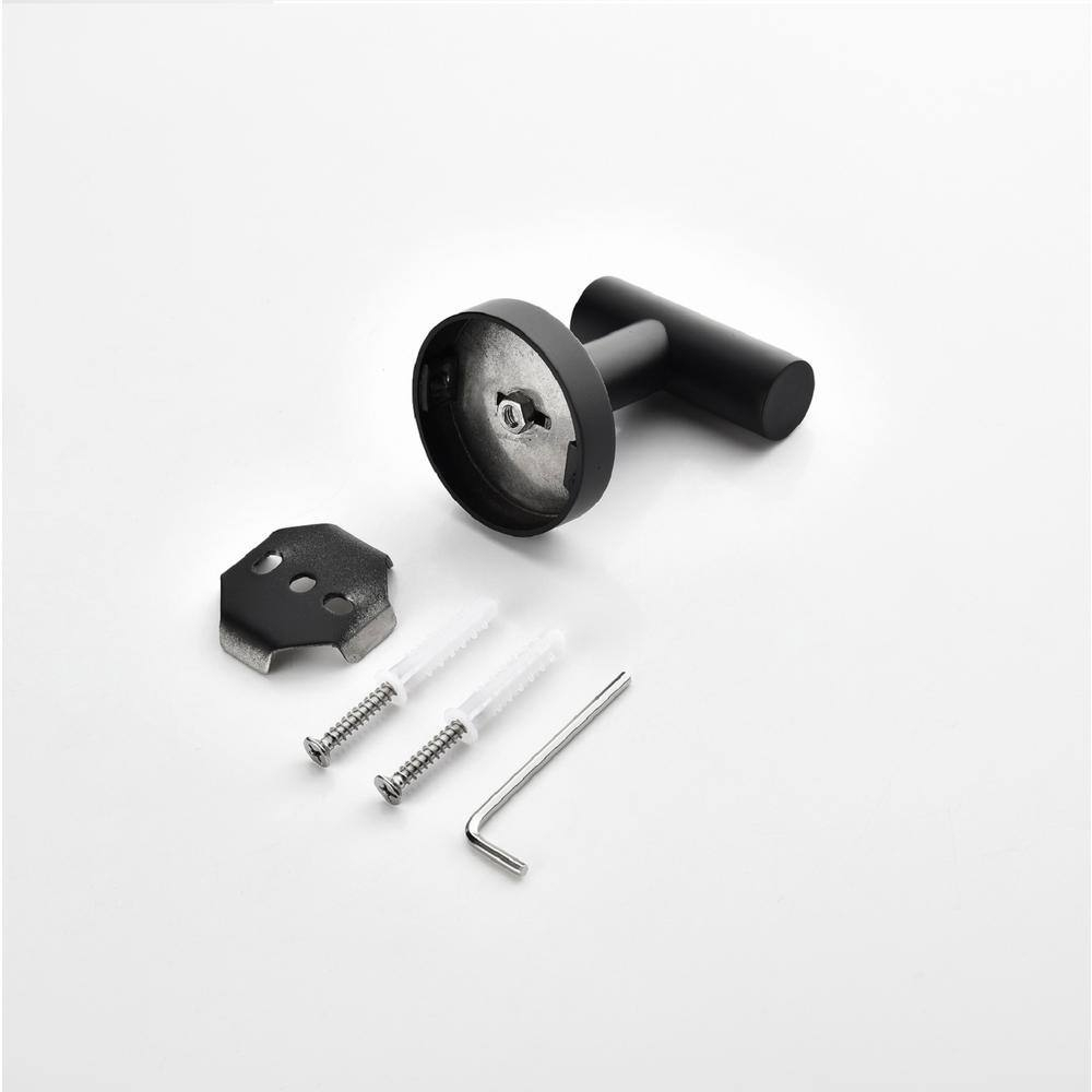Angle Simple Matte Black Towel Hook 2 PCS, Stainless Steel Kitchen Bathroom Towel Holder, Round Coat Robe Hanger for Wall