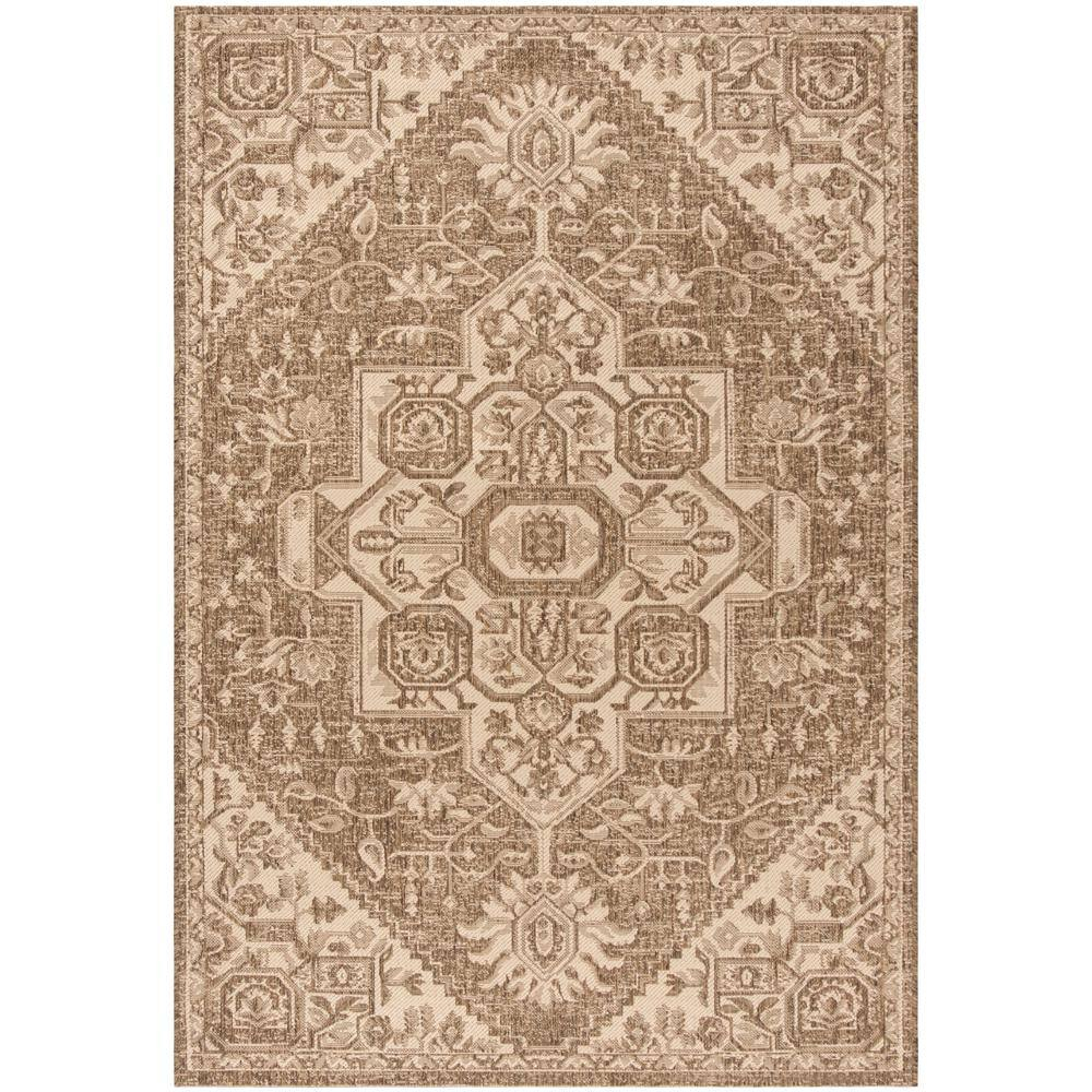 SAFAVIEH Beach House Diggory Medallion Indoor/Outdoor Area Rug, Cream/Beige, 2'2" x 4'