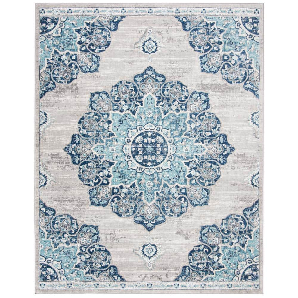 SAFAVIEH Brentwood Cantor Floral Area Rug, 11' x 15', Navy/Grey