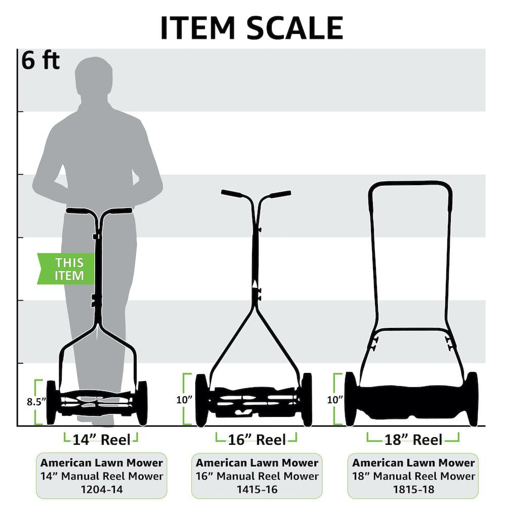 14 in. 4-Blade Manual Walk Behind Reel Lawn Mower