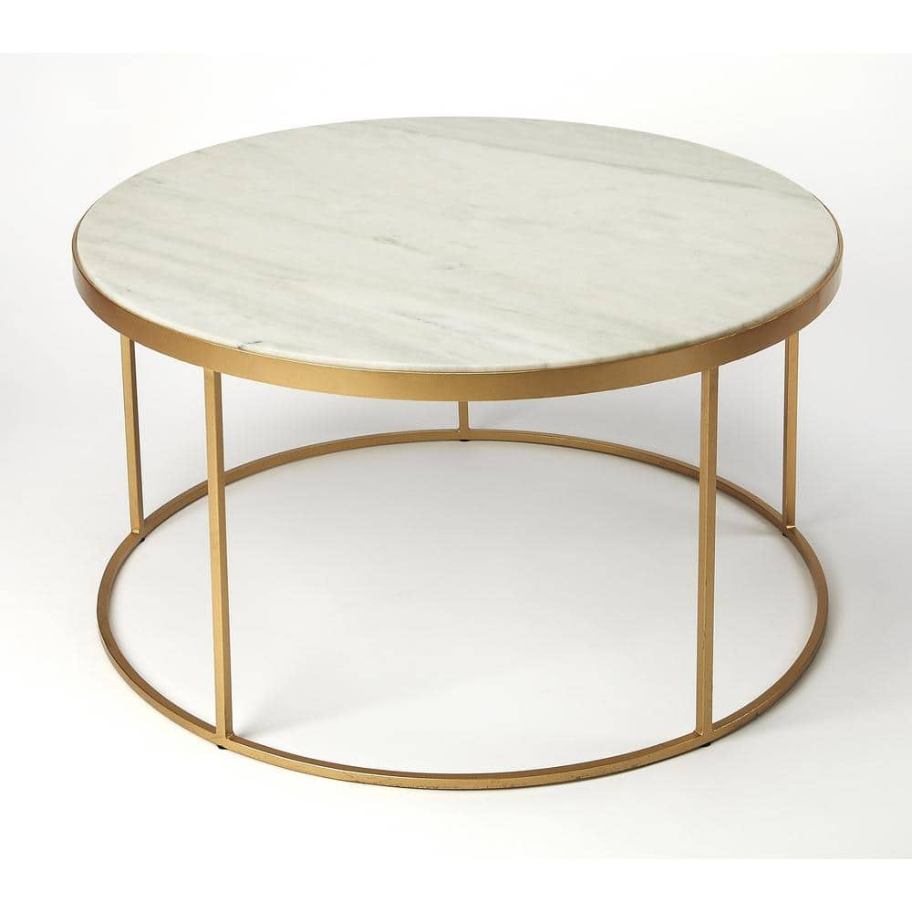 Butler Specialty Triton Marble Coffee Table In White