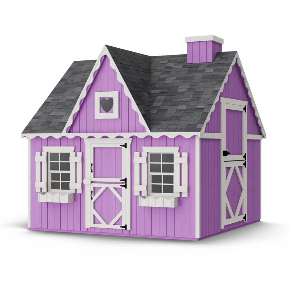 Little Cottage Co. 8x8 Victorian Playhouse with Floor, Outdoor Wood Do-It-Yourself Kit