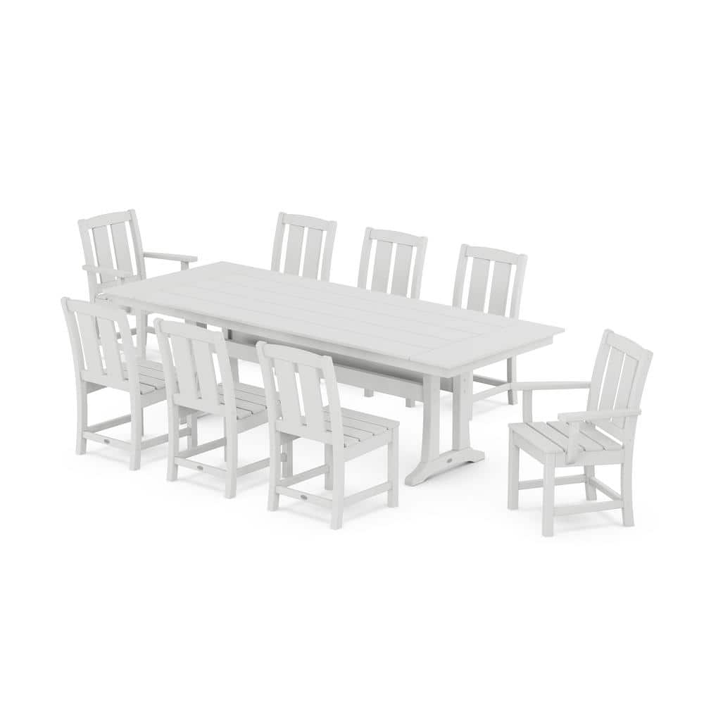 Mission 9-Piece Farmhouse Dining Set with Trestle Legs