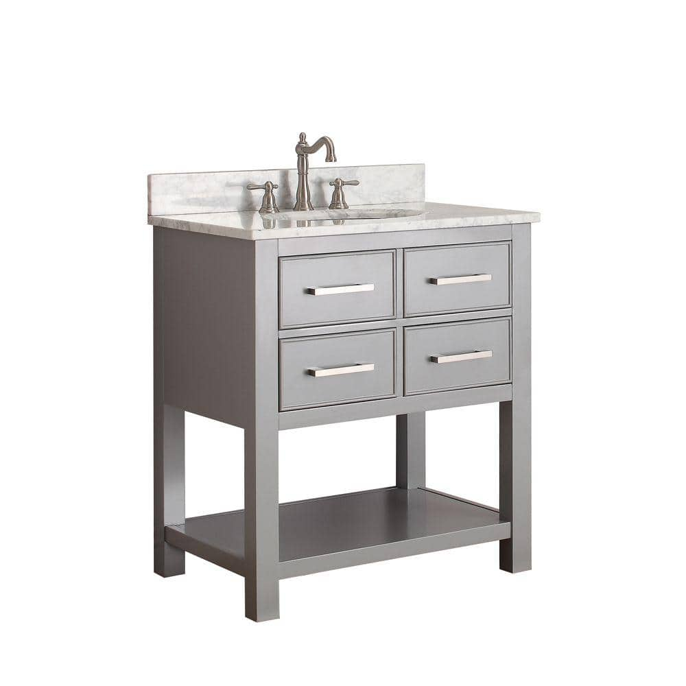Chilled Gray 31" Stone Top Single Sink Vanity
