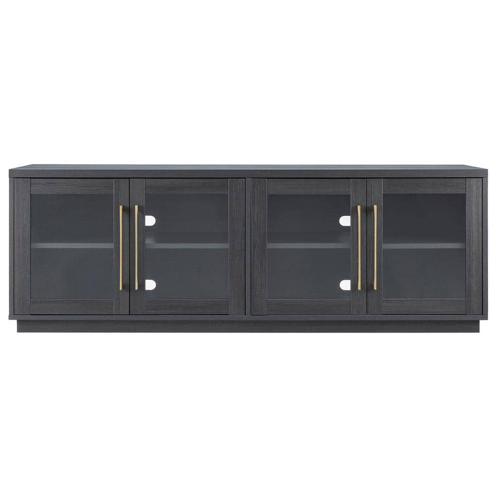 Evelyn&Zoe Donovan Rectangular TV Stand for TV's up to 75", Charcoal Gray