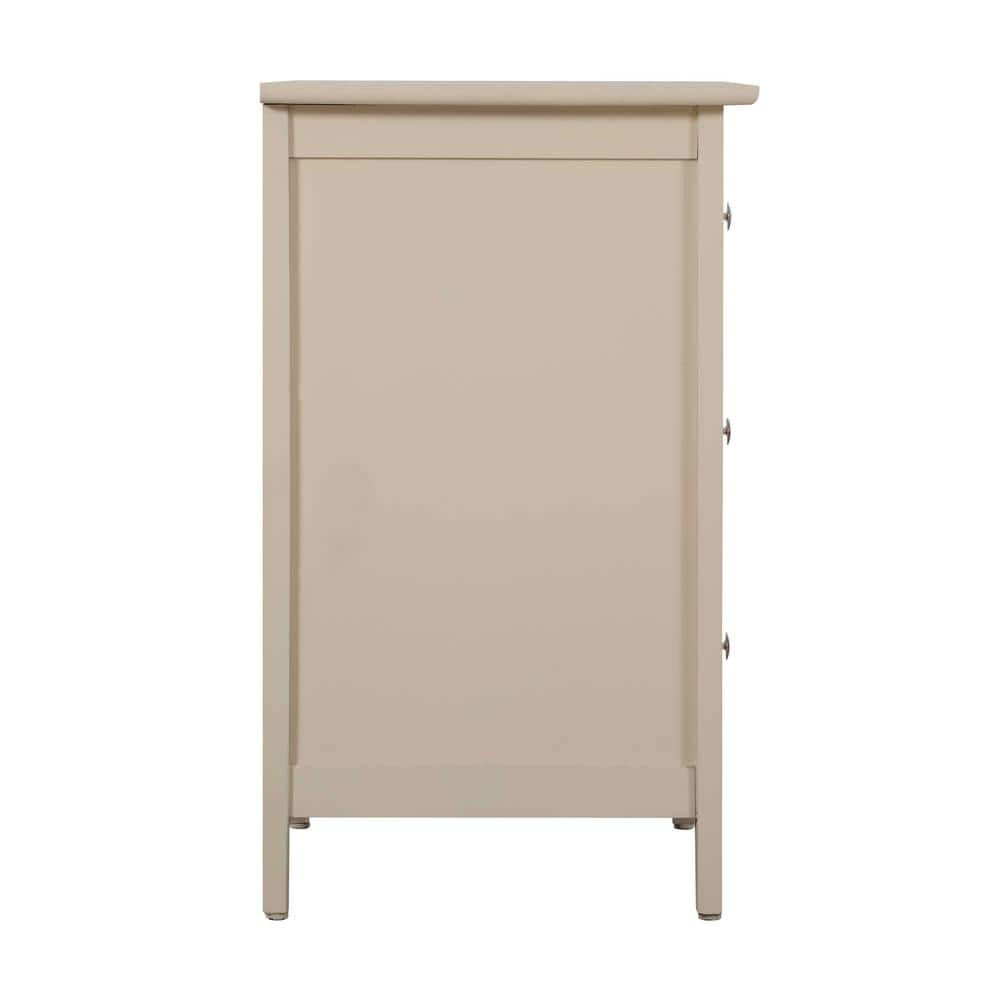Daniel 3-Drawer Beige Nightstand (25"H x 15"W x 19"D)
