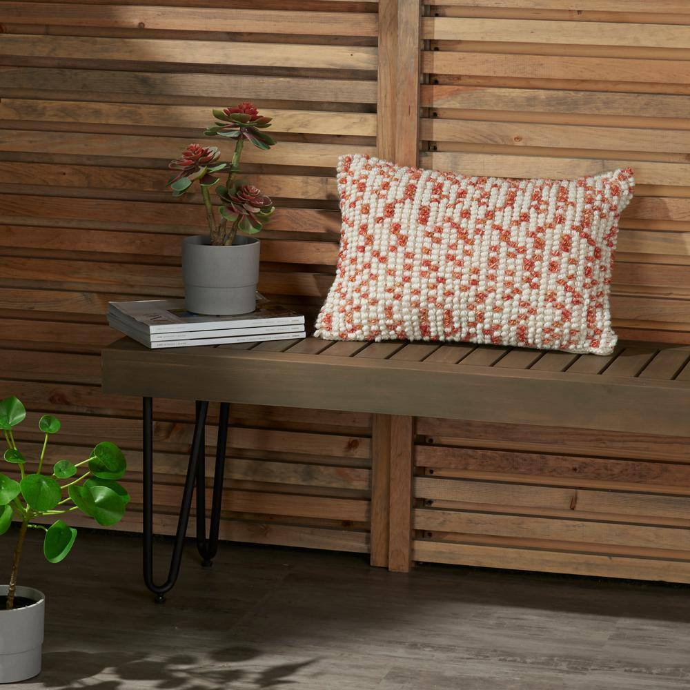 Nourison Outdoor Pillows Coral Decorative Throw Pillow , 14"X20"