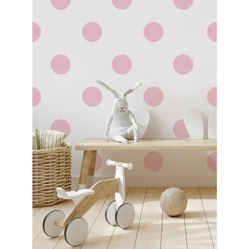 Textured Dots Baby Pink Vinyl Wall Sticker, 6 in.