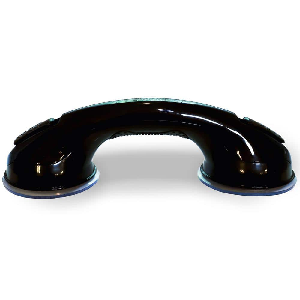 Black 12-Inch Metal Suction Cup Grab Bar