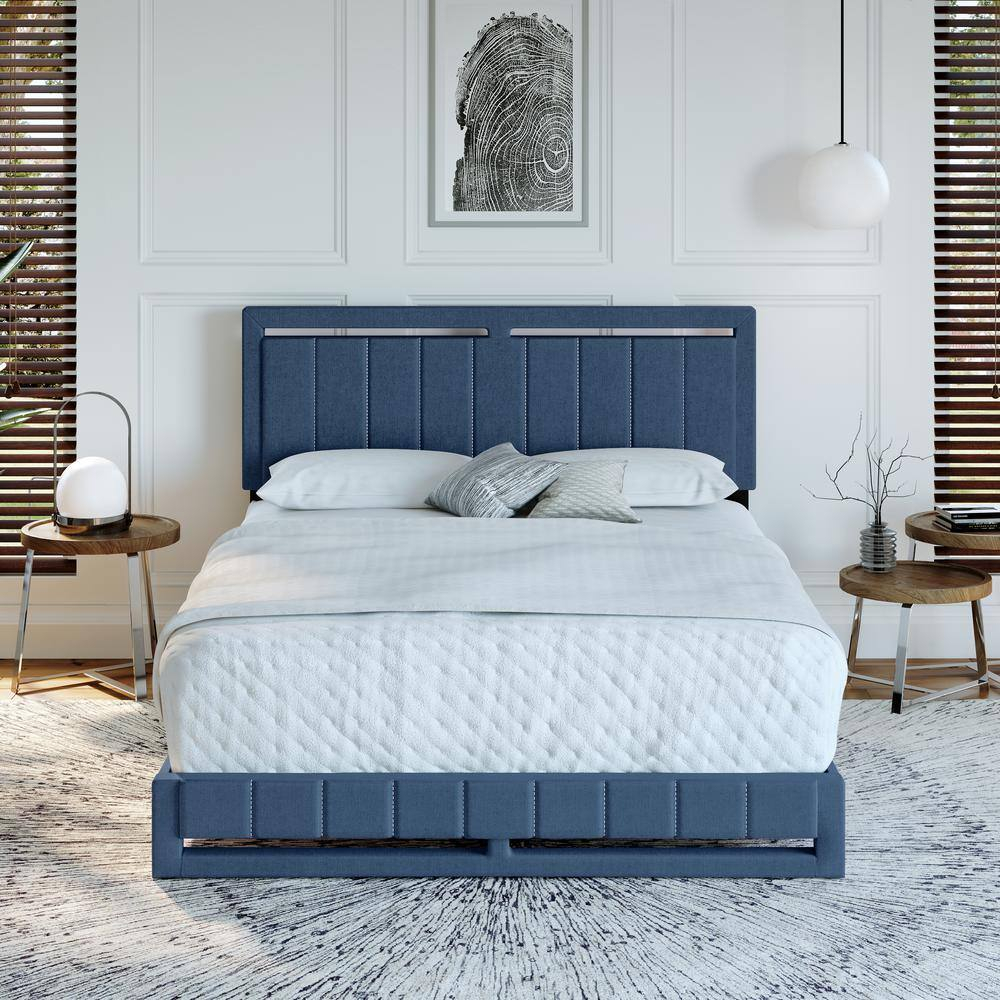 Boyd Sleep SEPBBU201EK Sybil Linen Upholstered Platform Bed