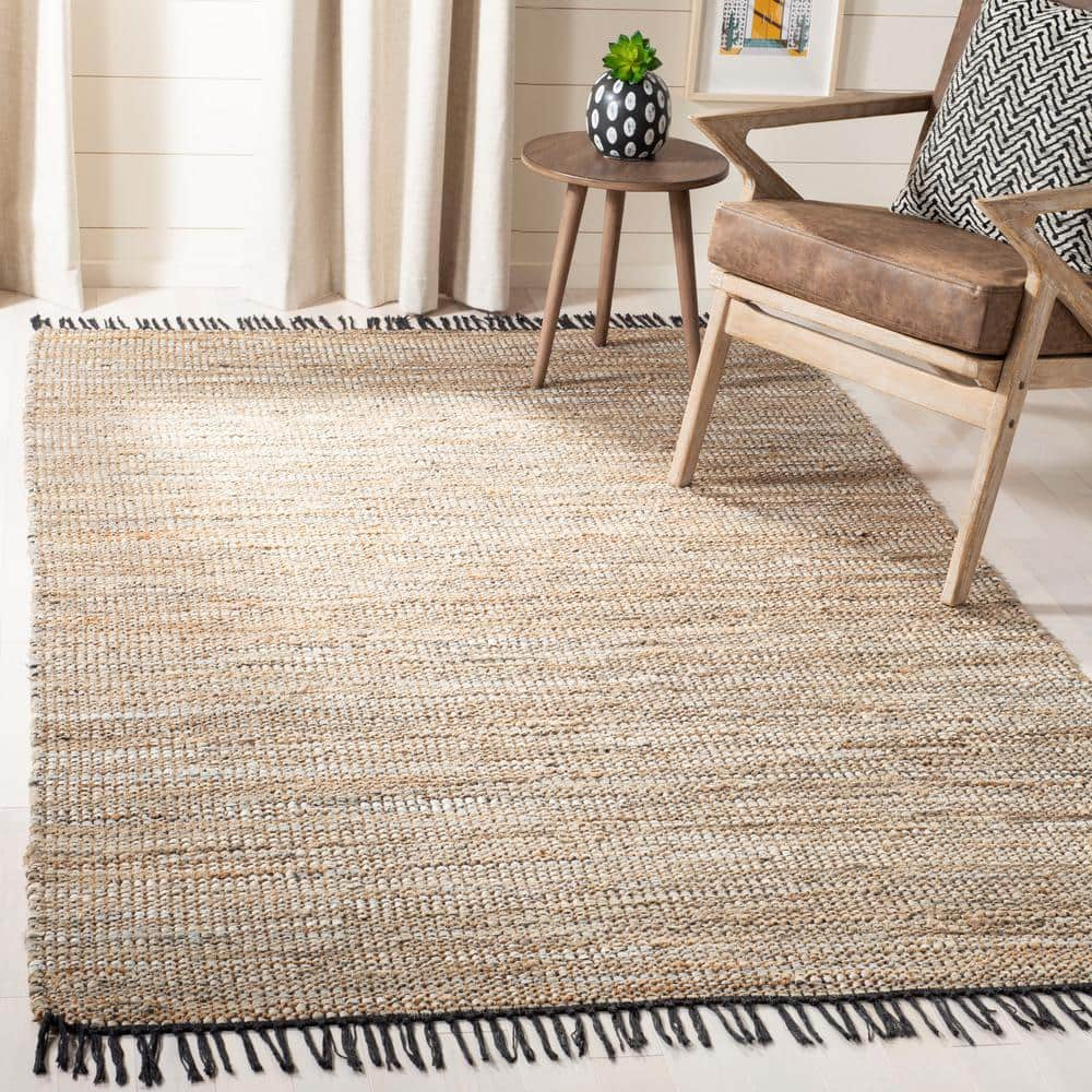 SAFAVIEH Vintage Leather Zharko Solid Braided Fringe Area Rug, Beige, 2'3" x 4'