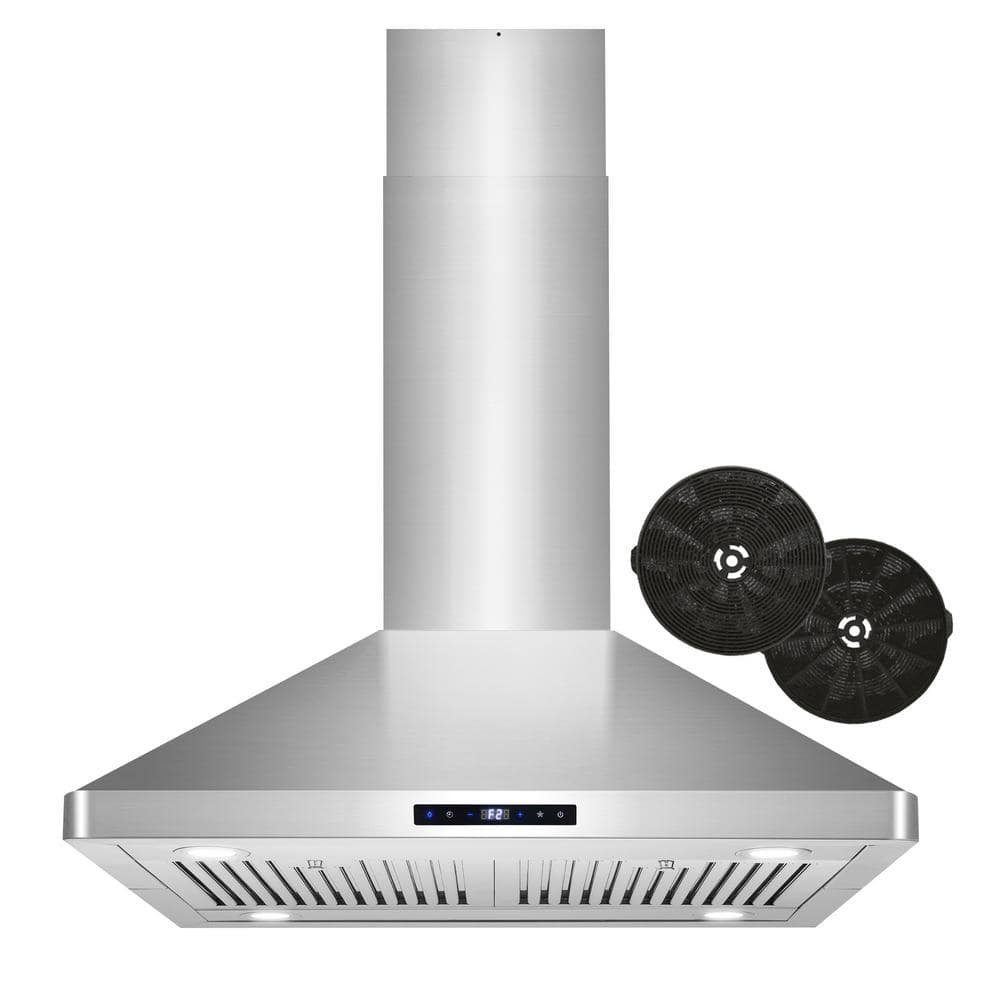 Cosmo 30" 380 CFM Ductless Island Range Hood Kitchen Hood in Stainless Steel