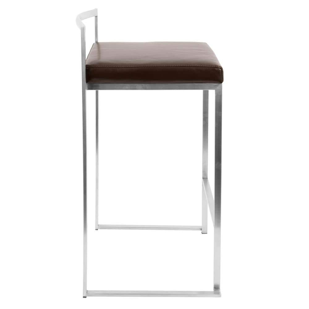 Fuji Stackable Counter Stool  Brown, Set of 2
