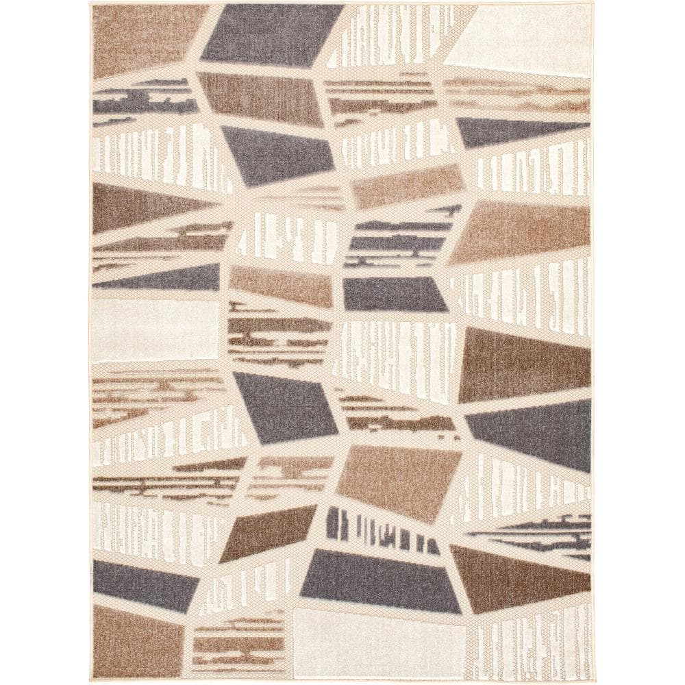 Ashton woods Maynaldo 2'2" x 3' Ivory Geometric Woven Outdoor Polypropylene Area Rug