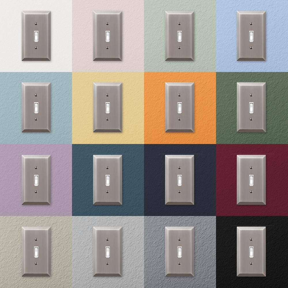 Amerelle 163TTDAN Century Wallplate, 2 Toggle / 1 Duplex, Steel, Antique Nickel, 1-Pack