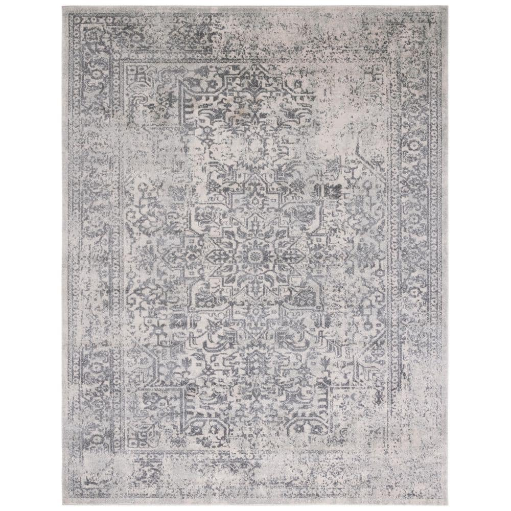 SAFAVIEH Evoke Trena Floral Area Rug, Ivory/Grey, 9' x 12'