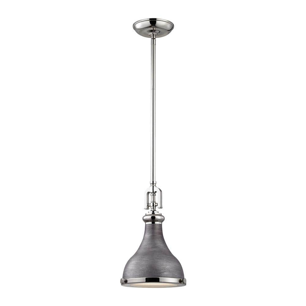 Elk Home 9-Inch Wide Rutherford Pendant, Transitional, Weathered Zinc