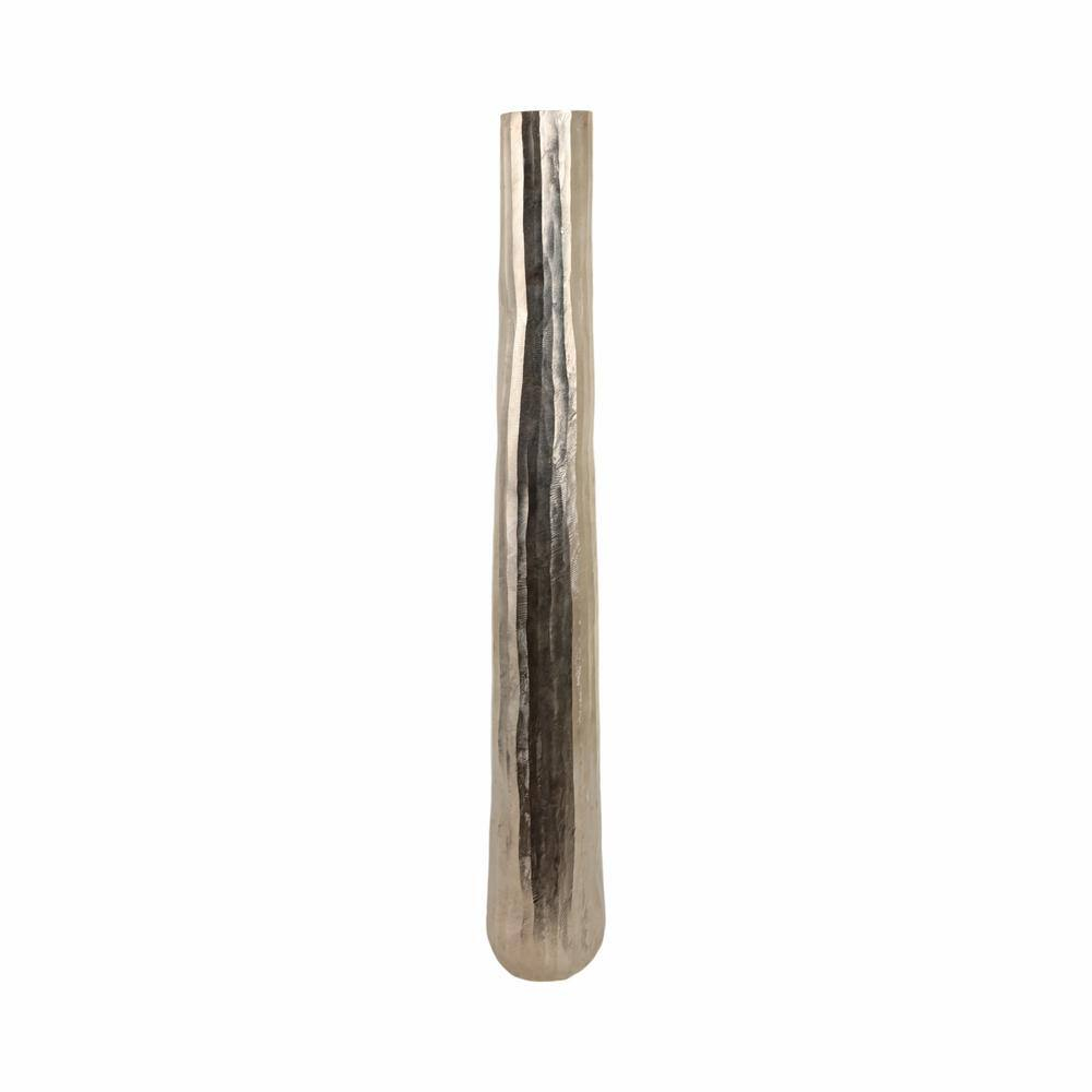 Sagebrook Home 58" Rounded Etched Metal Floor Vase, Silver | Perigold