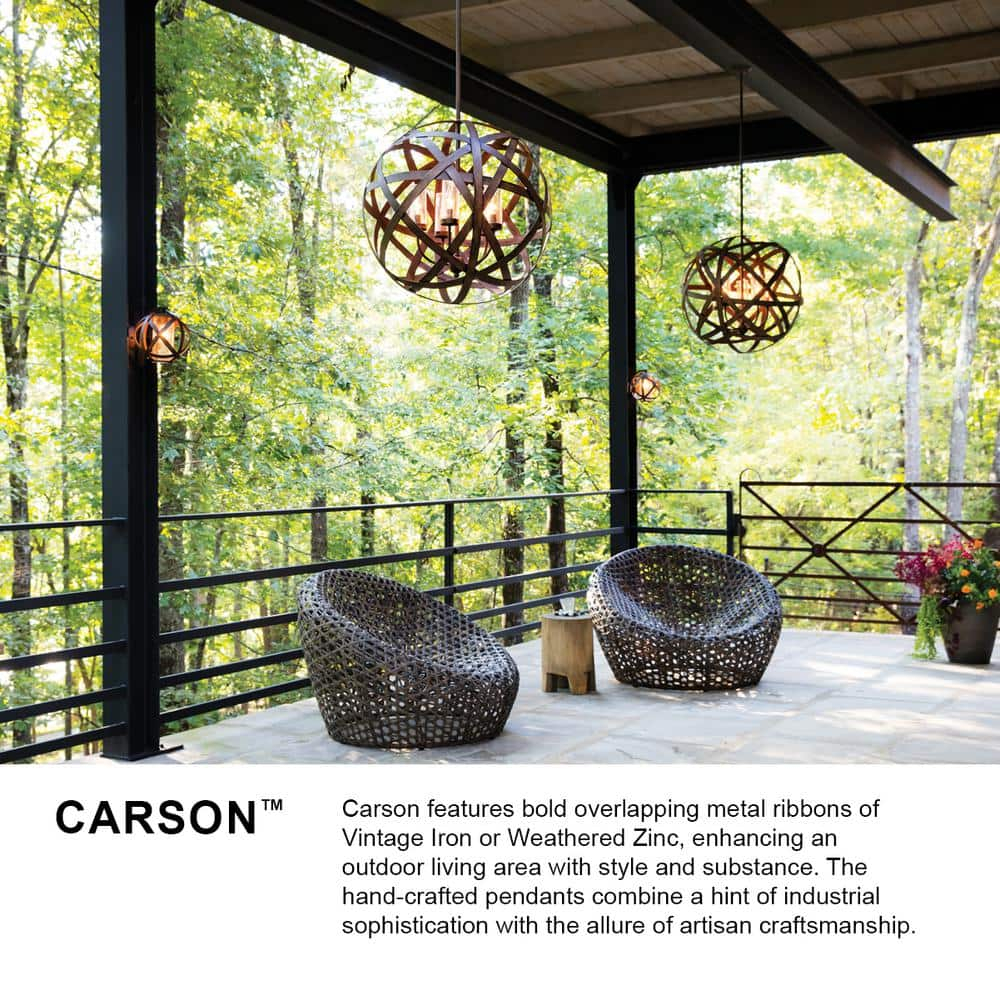 Hinkley Lighting - Carson - 3 Light Medium Outdoor Orb Hanging Lantern in