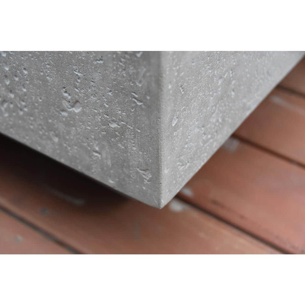 Modernview 56 Inch Rectangular Concrete Natural Gas Fire Pit Table in Light Gray By Lakeview Outdoor Designs