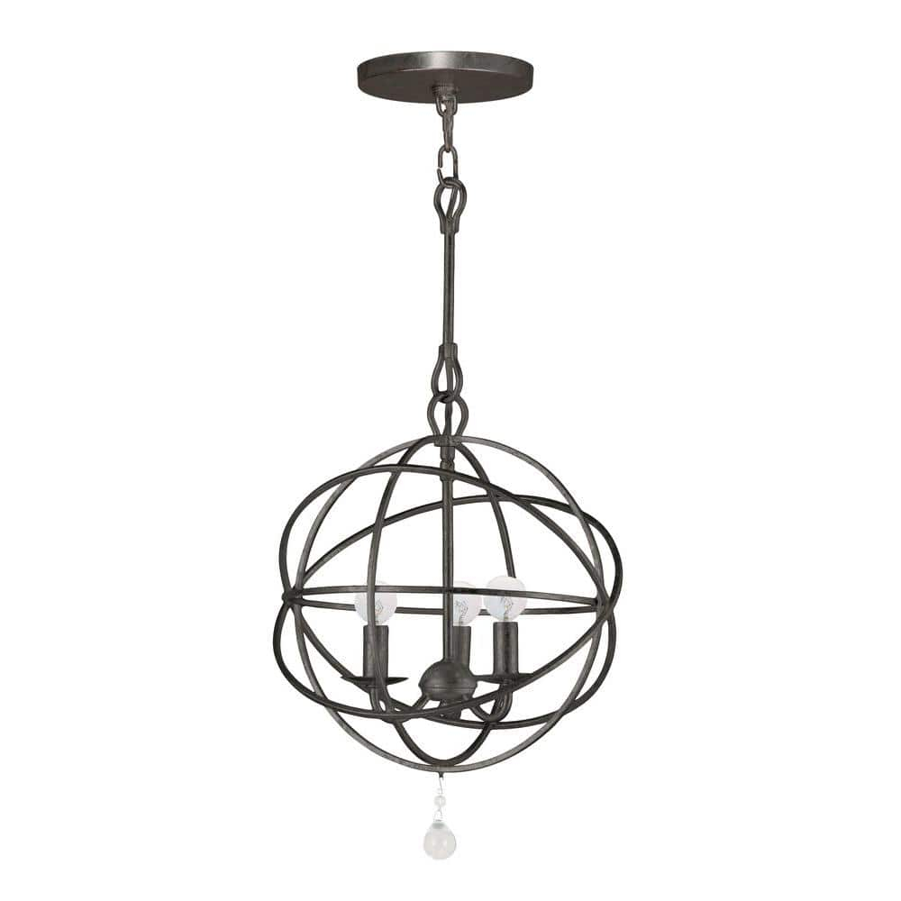 Crystorama Lighting - Three Light Mini Chandelier - Mini Chandelier - Solaris -