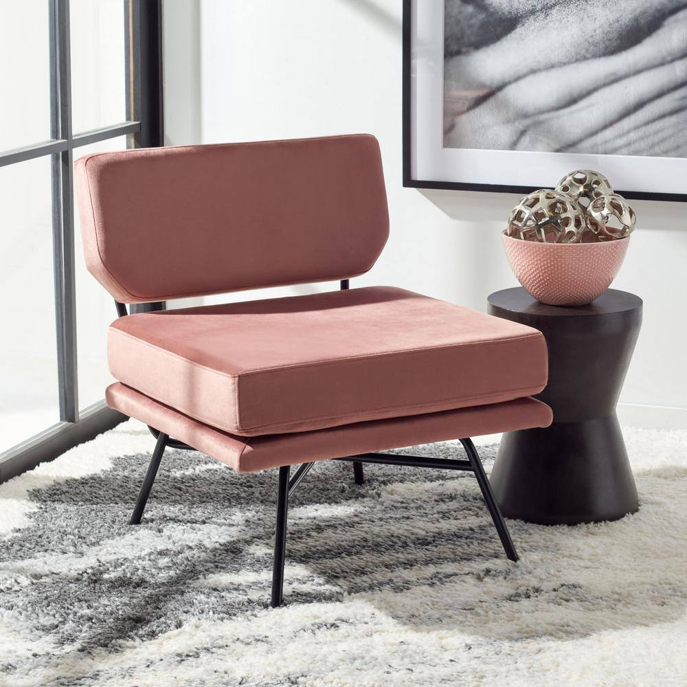 SAFAVIEH Kermit Accent Chair Dusty Rose / Black