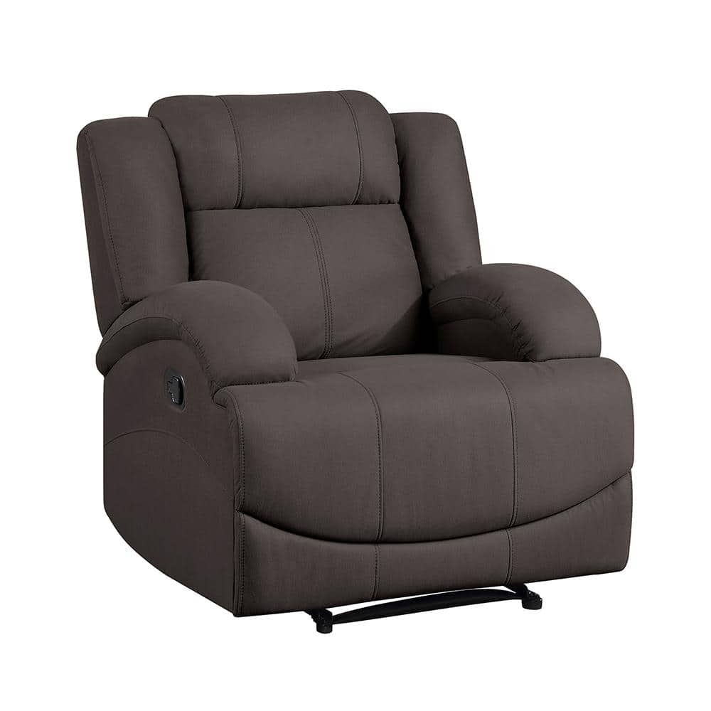 Lexicon Camryn Traditional Wood and Microfiber Reclining Chair in Chocolate