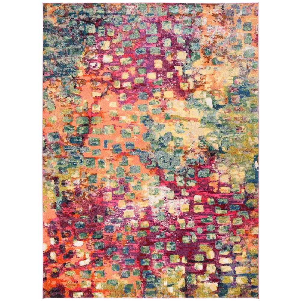 SAFAVIEH Monaco Driskoll Abstract Area Rug, Pink/Multi, 12' x 18'