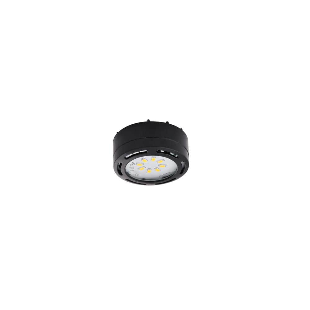 Single LED Under Cabinet Puck Light Accent Kit 120 Volts (Black)