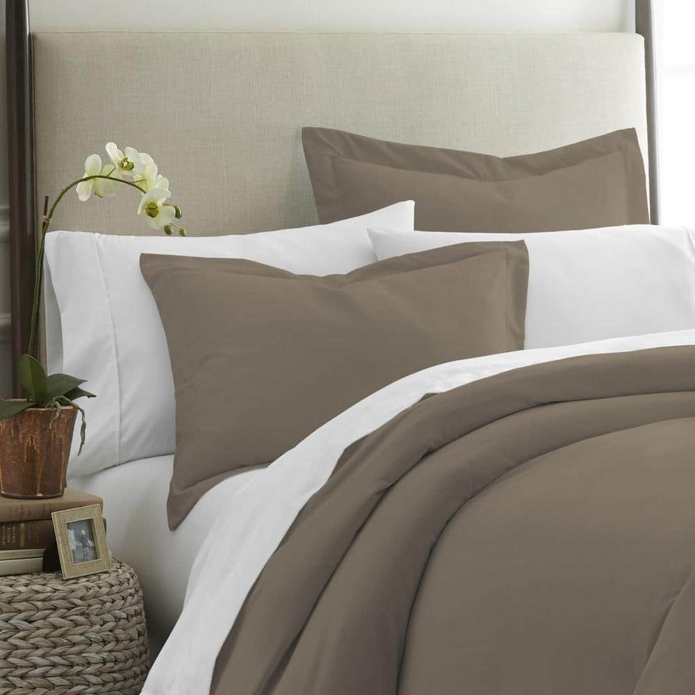 Ienjoy Home 2 -Pack Home Taupe Standard Microfiber Pillow Case