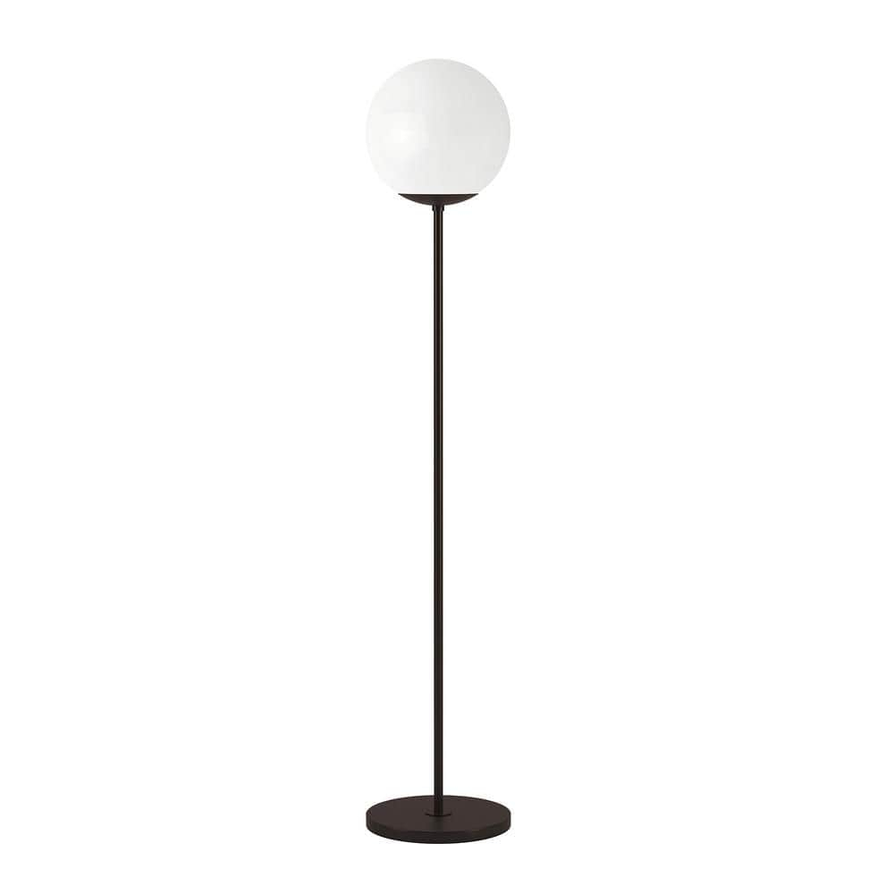 Evelyn&Zoe Contemporary Metal Globe & Stem Floor Lamp