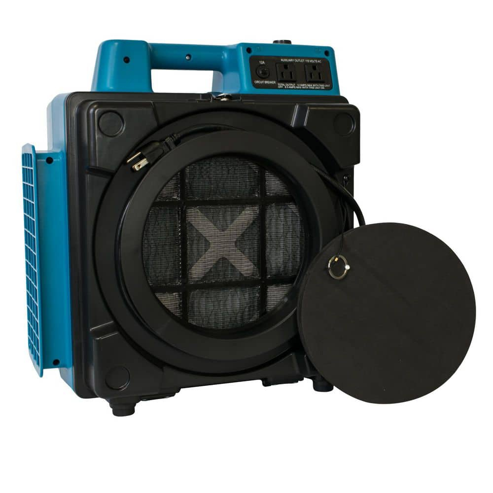 Blue Compact HEPA Air Scrubber with 5-Speed Control