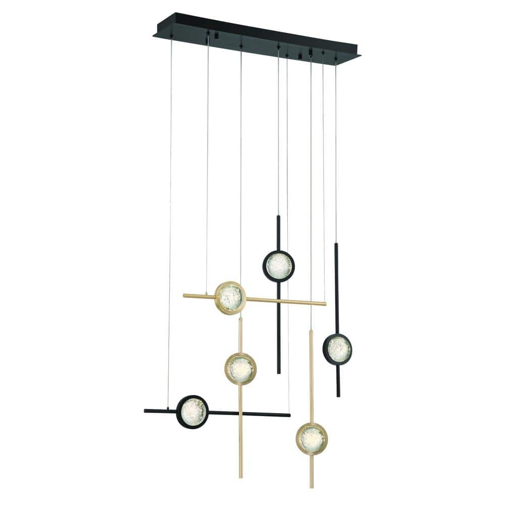 Eurofase Lighting Barletta 6 - Light Chandelier in  Gold/Black
