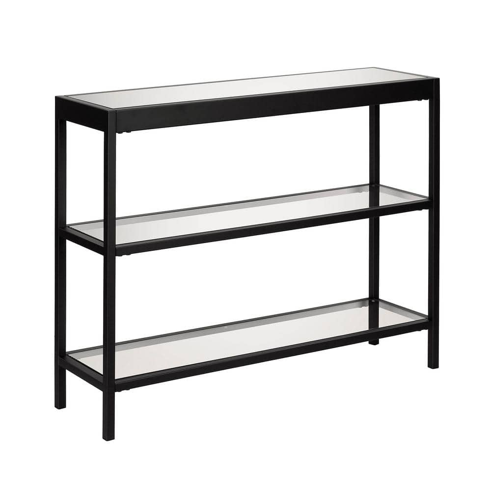 Evelyn&Zoe Alexis 36" Wide Rectangular Console Table, Blackened Bronze