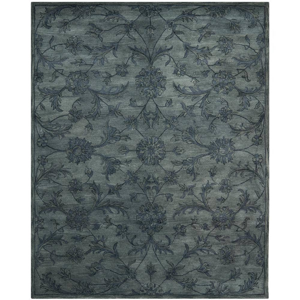 SAFAVIEH Antiquity May Floral Vines Wool Area Rug, Grey/Multi, 9' x 12'