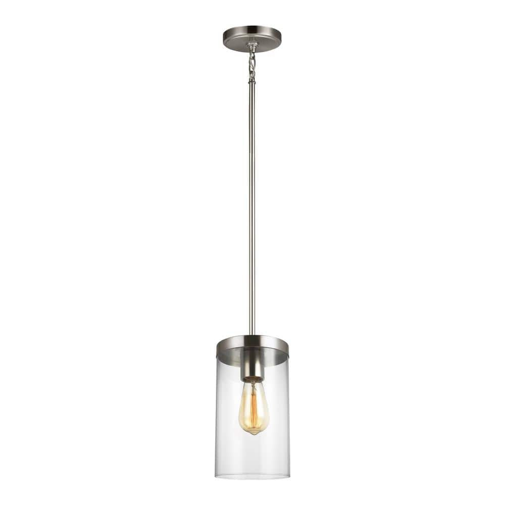 Generation Lighting 6590301-962 Zire One Light Pendant, Brushed Nickel