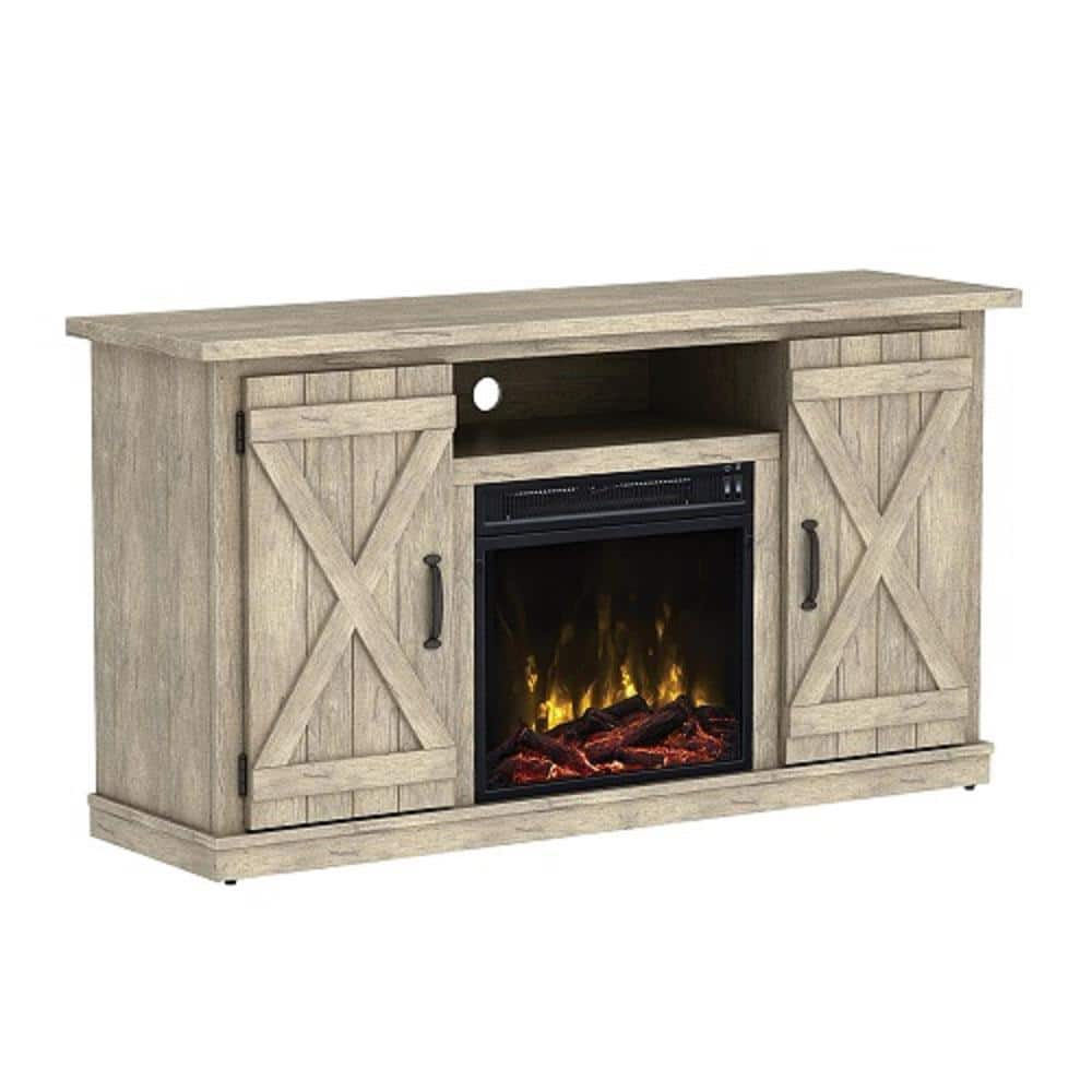 Cottonwood 55" TV Stands with Electric Fireplace, Ashland Pine