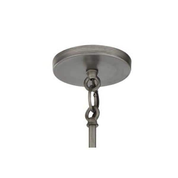 Langen Square Antique Nickel 4-Light Pendant with Clear Accents