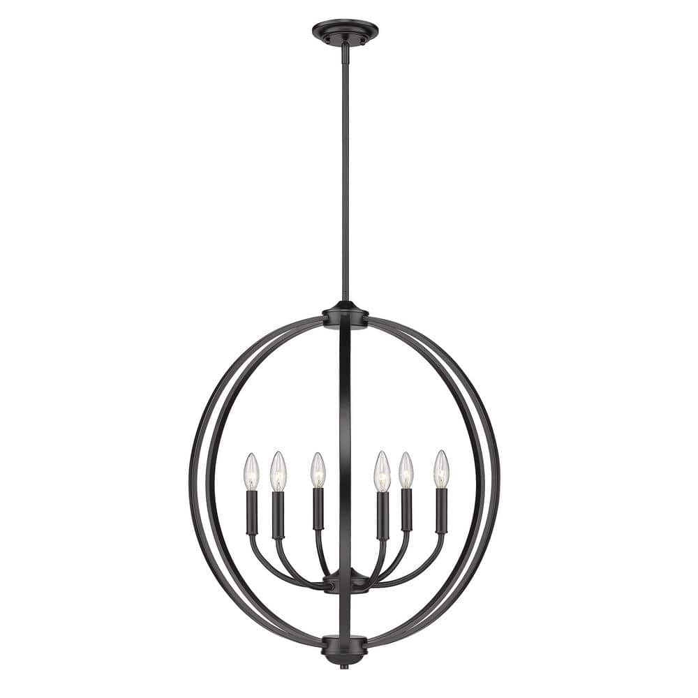 Colson 6 Light Chandelier in Matte Black