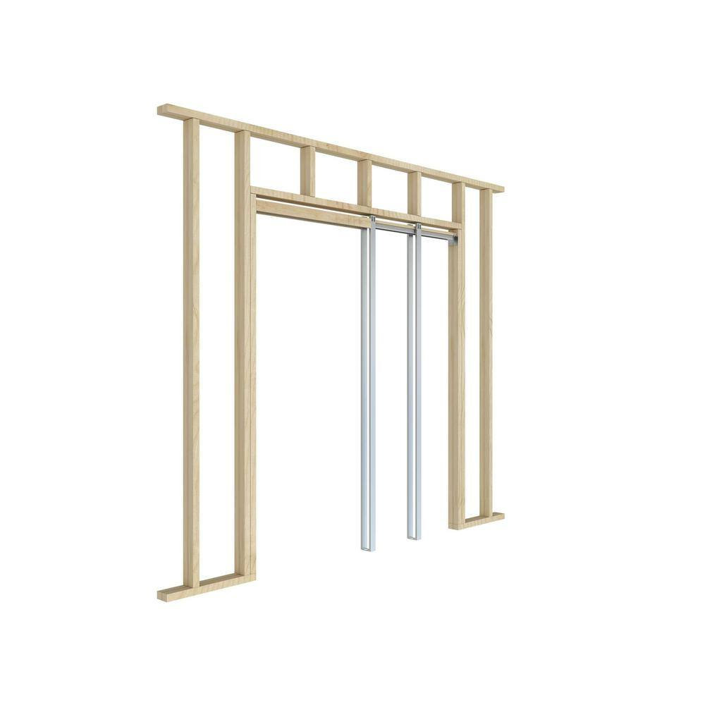 Beige Painted Composite MDF 1-Panel Pocket Door with Aluminum Frame