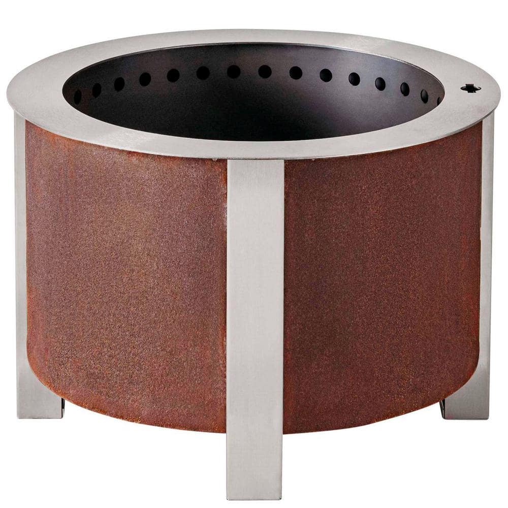 Breeo Smokeless FIrePit (X Series 19, Corten Steel) - 22.1" Smokeless Fire Pit for Outside - 47 lbs - Ideal for Families - Compatible with Wide Range of Breeo Accessories - Gifts for Dad