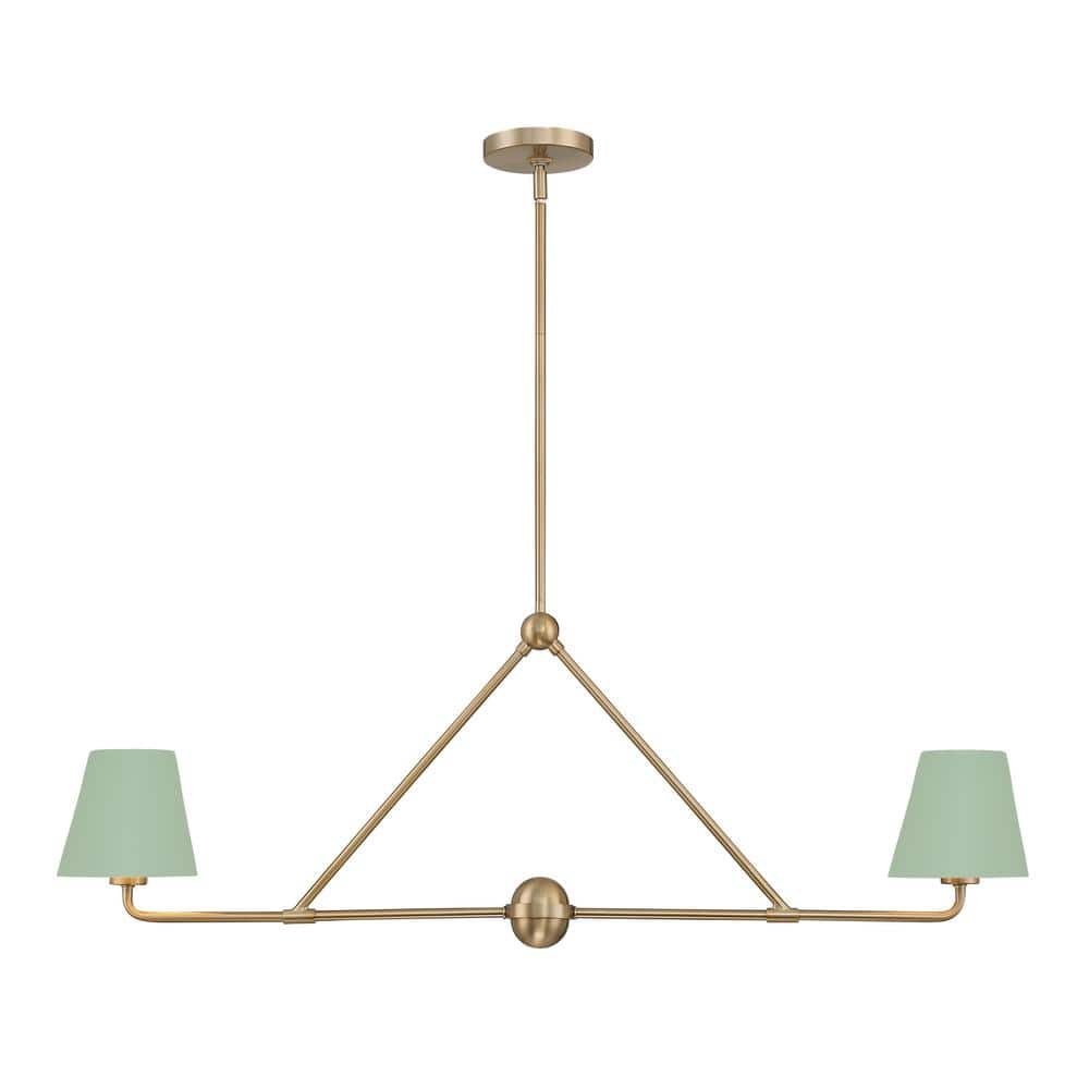 Crystorama Lighting Xavier 2 - Light Chandelier in  Vibrant Gold/Green