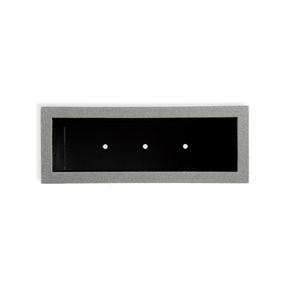 PolyStone Milan Tall Modern Outdoor/Indoor Rectangular Trough Planter, 46" L X 17" W X 19" H, Lightweight, Heavy Duty, Weather Resistant, Polymer Finish, Commercial and Residential (Gray Granite)